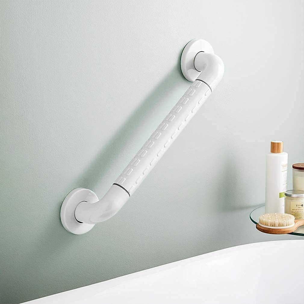 Corrimano Bianco Doccia Brab Bar Sicurezza Safety Bathroom Maniglia Anziana Antiscivolo Guida a Mano, Supporto per Pareti in Acciaio Inox, Handicap, Anziani, Infortunio, Assist Anziano Man