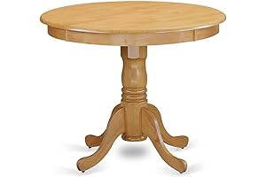 East West Furniture AMT-OAK-TP Antique Round Table with Pedestal Base