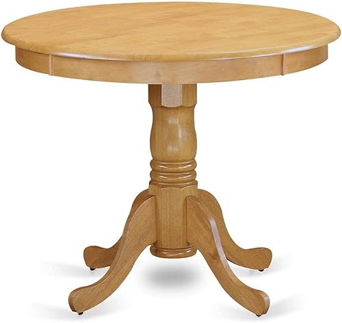 East West Furniture ANT-OAK-TP moderna y bonita mesa de comedor con superficie de roble y patas con acabado de roble, mesa de comedor moderna con