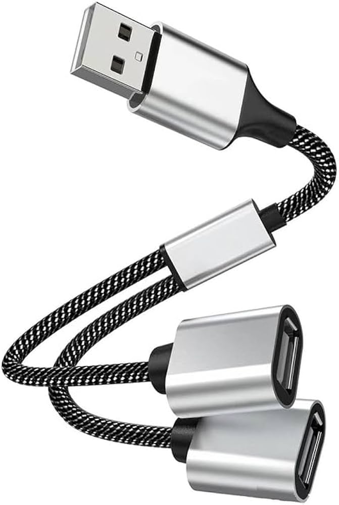 Amazon.co.jp: USBスプリッタYケーブル 2分岐 2-in-1 USBケーブル USB