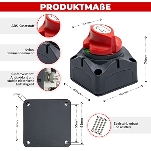Slidefix Accu-scheidingsschakelaar batterijscheidingsschakelaar 12 V - 48 V. hoofdschakelaar voor auto RV marine boot… - Afbeelding 4