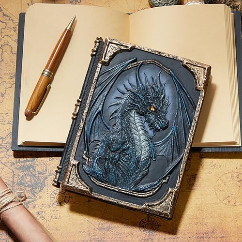 Caderno em relevo 3D premium, estilo vintage, capa de dragão 3D, design completo mistério, excelente