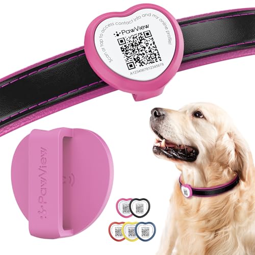 PawView Personalisierte Silikon Hundemarke qr code & NFC-wasserdichte, geräuschlose Für kleine, mittelgroße und große Hunderassen mit Online-Profil,Gegen Verlust,Finder Scannt ohne App DE