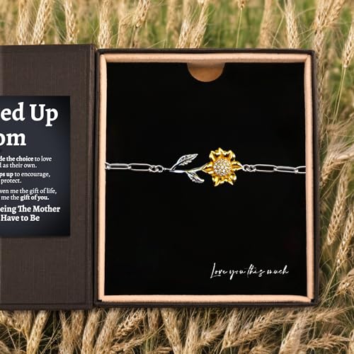 Love You This Much Sentimental Stepped Up Mom Necklace Gift Set with Card, Meaninful Bonus Mom Gift, Birthday Gift for Stepmom, Best Stepmother Gift3