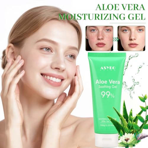 ASYBO 200 ML Aloe Vera Gel – 99% reine Bio-Aloe Vera Feuchtigkeitscreme für Gesicht und Körper (100ml x2) – Ansicht 4