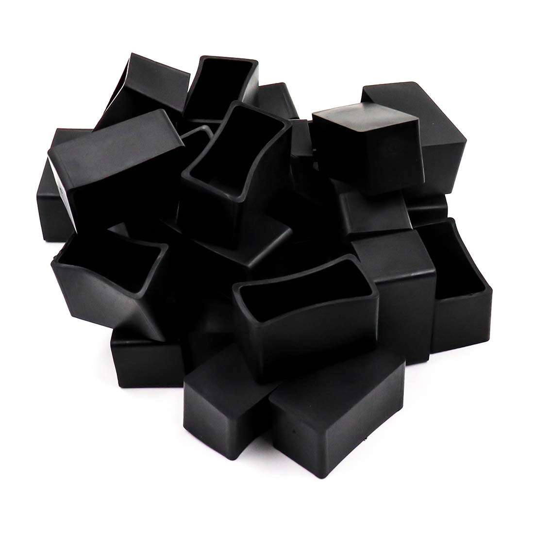 Hxchen 40 x 20mm/1.6" x 0.8" Rubber Rectangle Shaped Furniture Table Chair Leg Foot Cover Cap Black - (30 Pcs)