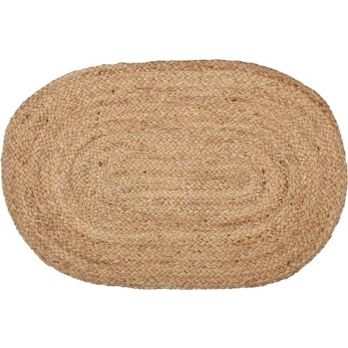 Tapete oval de yute 20x30 pulgadas miniatura 6