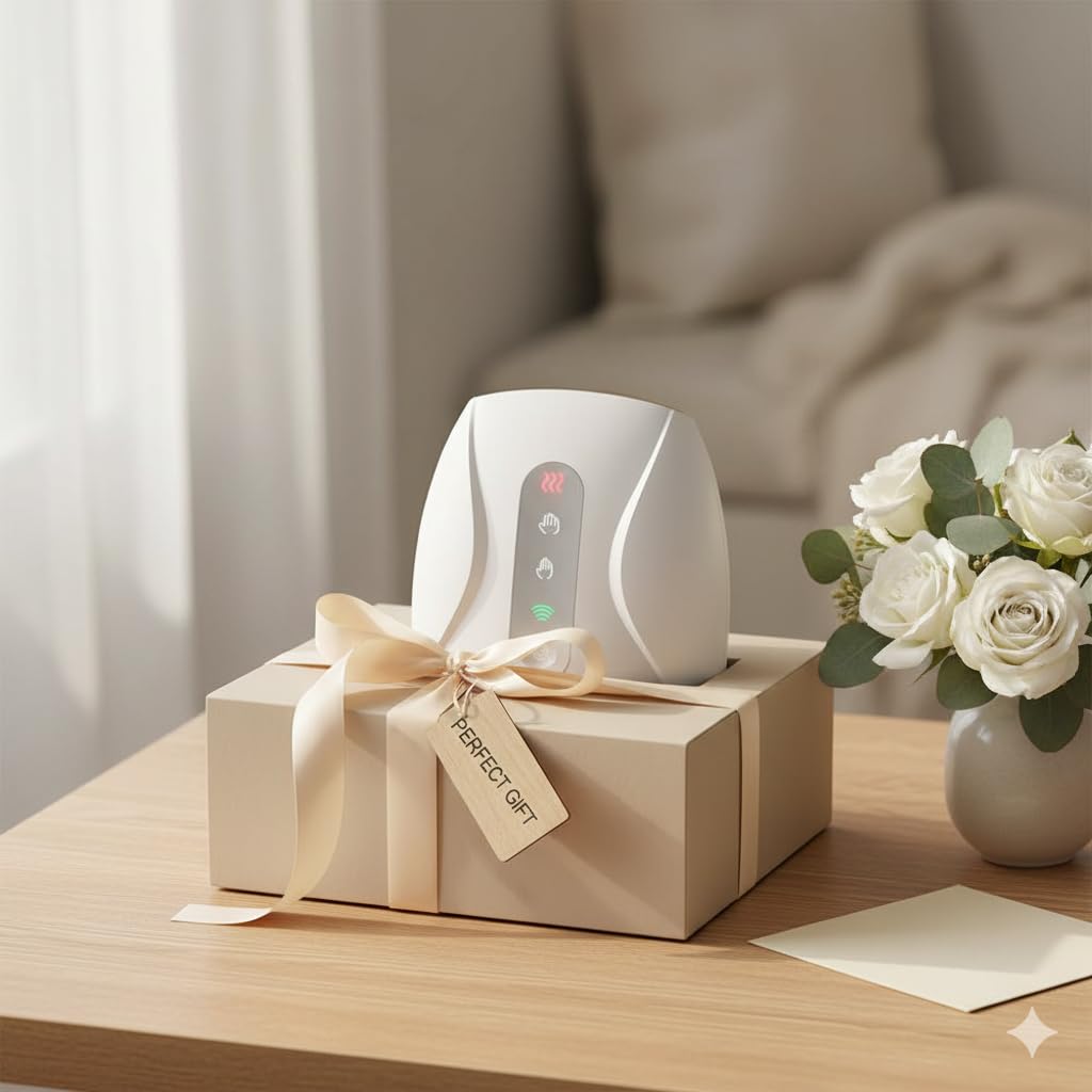 Handmassagegerät zur Schmerzlinderung – Elektrische Handmassage mit Wärme & Luftkompression, 3 Intensitäten, tragbares Handmassagegerät gegen Arthrose, Sehnenscheidenentzündung