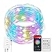 Produktbild HaavPoois LED Fairy Strip Lights, 5m / 10m Smart WiFi LED-Streifen Kompatibel mit Alexa, APP und Fernbedienung, Verbesserter RGB-Lichtstreifen für die Musiksynchronisation für Hoom, Küche, TV, Party