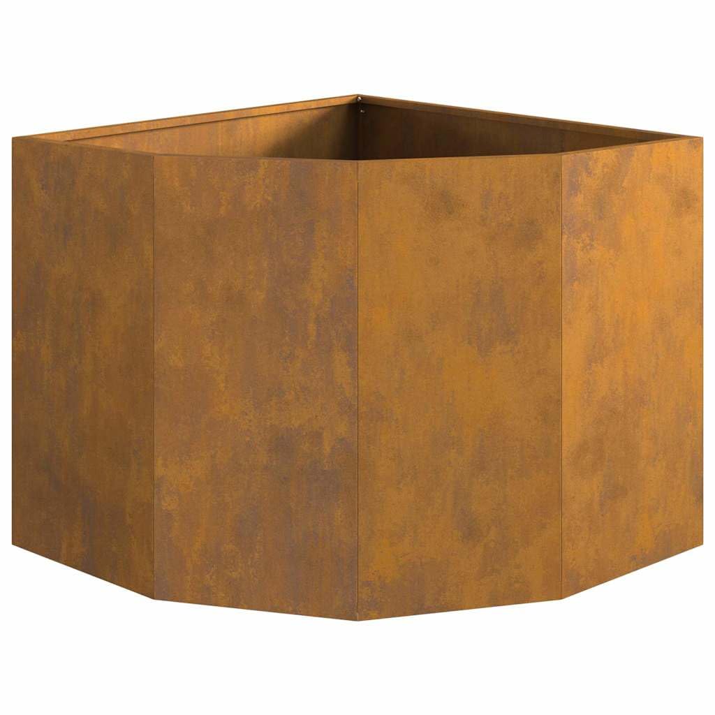 Roślina narożna, zardzewiała 60 x 60 x 50 cm, odporna na warunki atmosferyczne, wytrzymała metalowa grządka do ogrodu, na taras, do roślin outdoorowych, warzyw, duża