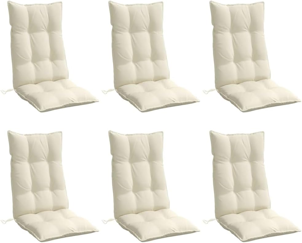 Anthracite Highback Chair Cushion Set of 6 with Modern Design and Breathable Oxford Fabric for Indoor and Outdoor Seating