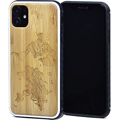 GOWOOD Wooden Case for iPhone 11 with TPU Bumper Cover