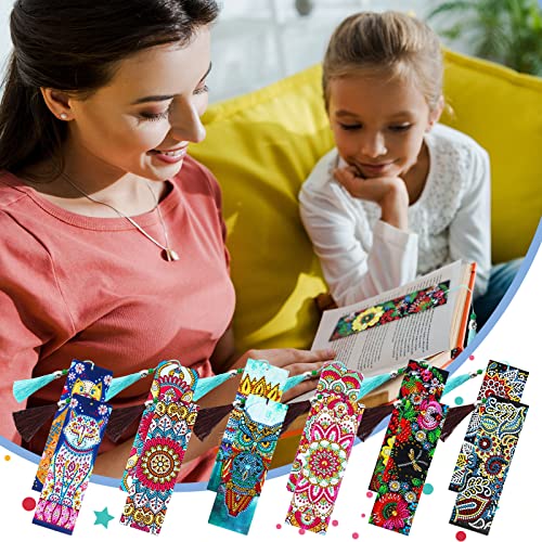 12 Pieces 5D Diamond Painting Bookmark Art Beaded Rhinestone Floral Bookmark With Tassel Pu Leather Bookmarks For Adults Kids Diy Craft Supplies #TOP4