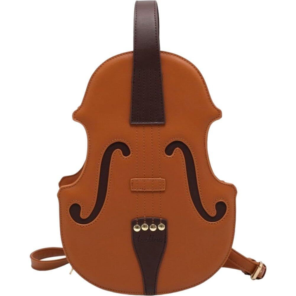 Sanfly Violin Shoulder Bag Novelty Pu Leather Handbag Zipper Closure Crossbody Tote Bags for Women