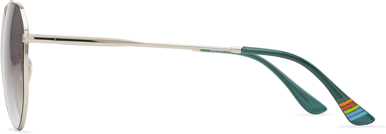 Foster Grant Sun Luv Good Vibes Aviator Sunglasses, Silver, 59mm,10260187.COM - Image 5