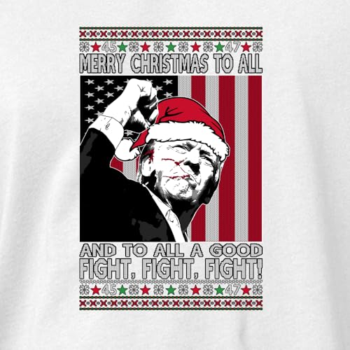 Merry Christmas to All, to All a Good Fight | Santa Xmas President Donald Funny Ugly Christmas Mens Tank Top, White, XX-Large2