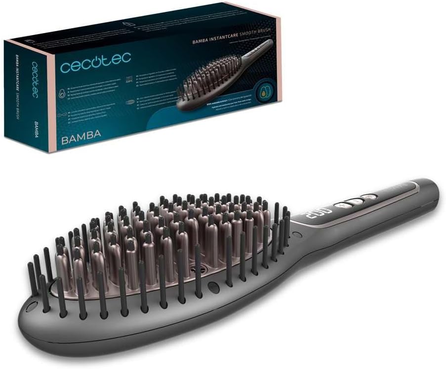 Cecotec InstantCare Smooth Brush Ceramic and Avocado Extract Real Ion Adjustable Temperature 140ºC - 220ºC for All Hair Types Digital Display Auto-Off System