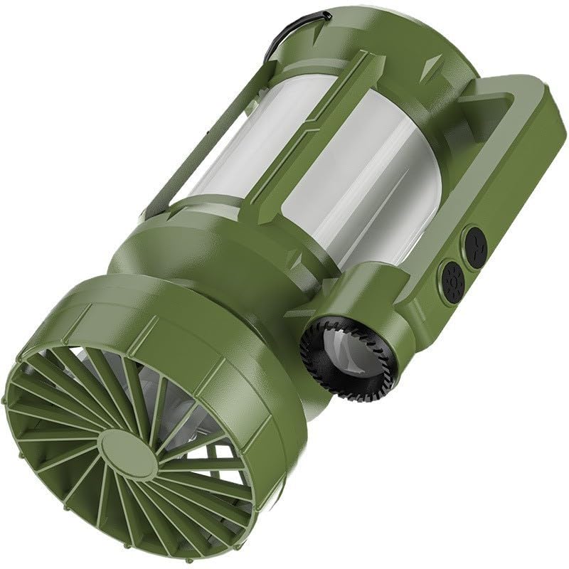 Ventilador solar para acampada con linterna tipo C y bateria de respaldo para tienda 6