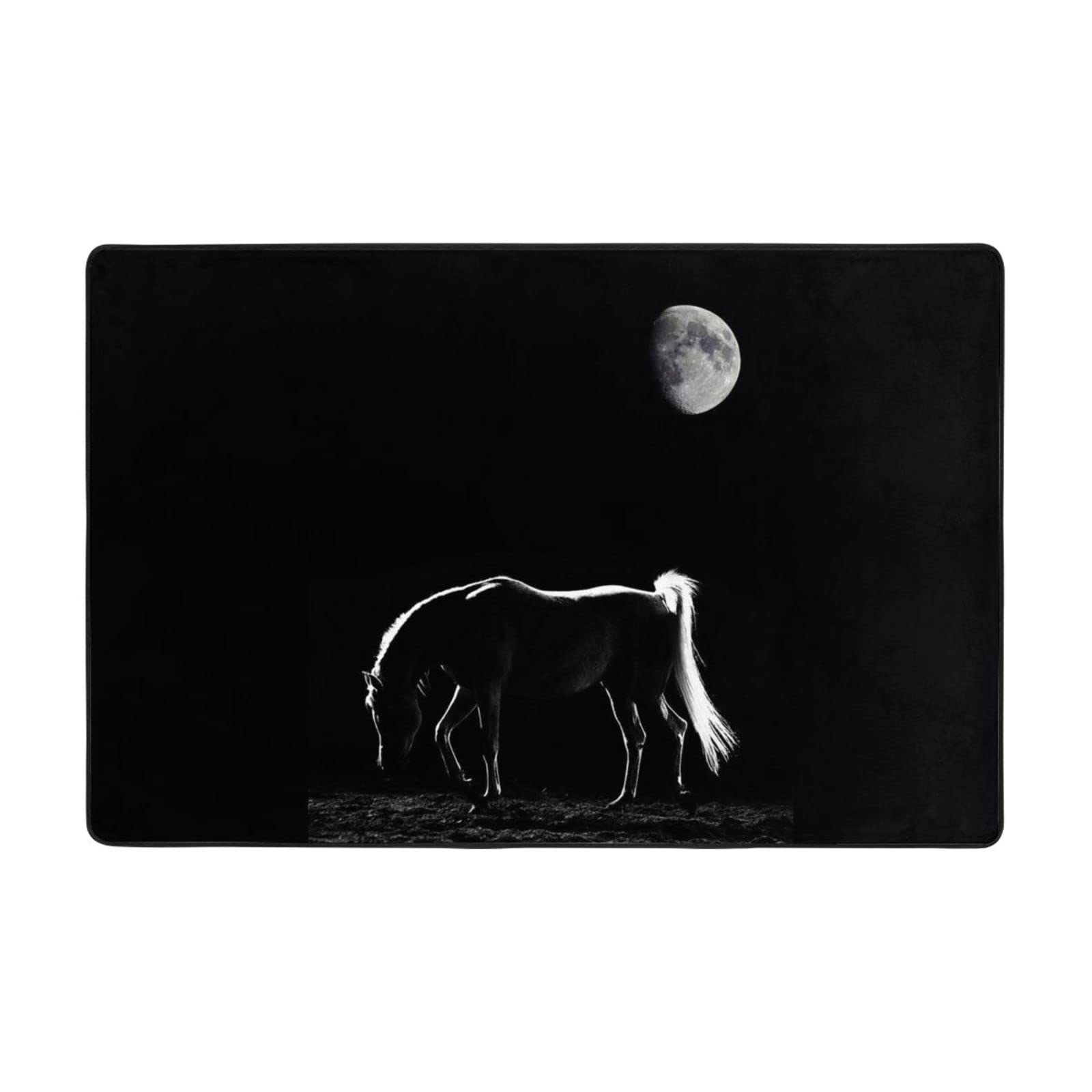 Tapis motif cheval sous la lune en format 91x61 cm et 183x122 cm