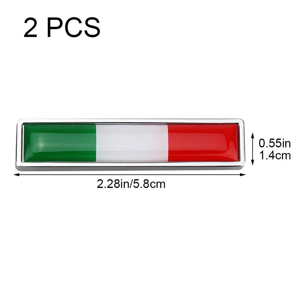 Set van 4 stickers 36 x 22 mm epoxy zacht flexibel Italië Italië Italiaanse vlag sticker voor voertuig auto motorfiets helm woondecoratie