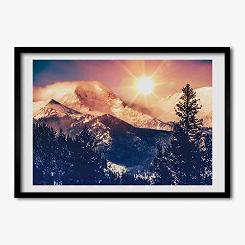 Cadre photo 70x50 cm Tulup pour habiller un mur vide avec affiche montagnes Colorado