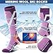 Sandsuced Merino Wollsocken Skisocken Warme Thermosocken Thermo Dicke Wintersocken für Herren Damen Winter Ski Geschenke Socken 3 Paare(Rot/Blau/Violett, M)