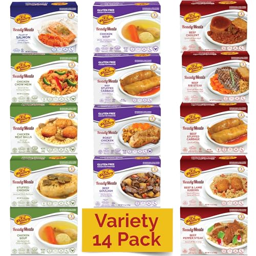 KJ Poultry Kosher Ready Meals - Chicken, Beef and Salmon Fish (14 Pack Variety)...
