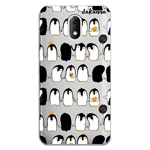dakanna Coque pour [Wiko Sunny 3 Mini] en Silicone Souple, Design [Motif de Pingouin avec Glace] Étui Housse en Gel TPU [Fond Transparent]