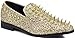 SPK09 Herren Vintage Spike Kleid Loafers Slip On Mode Schuhe Klassische Smoking Kleid Schuhe, Gold (Neu), 44 EU