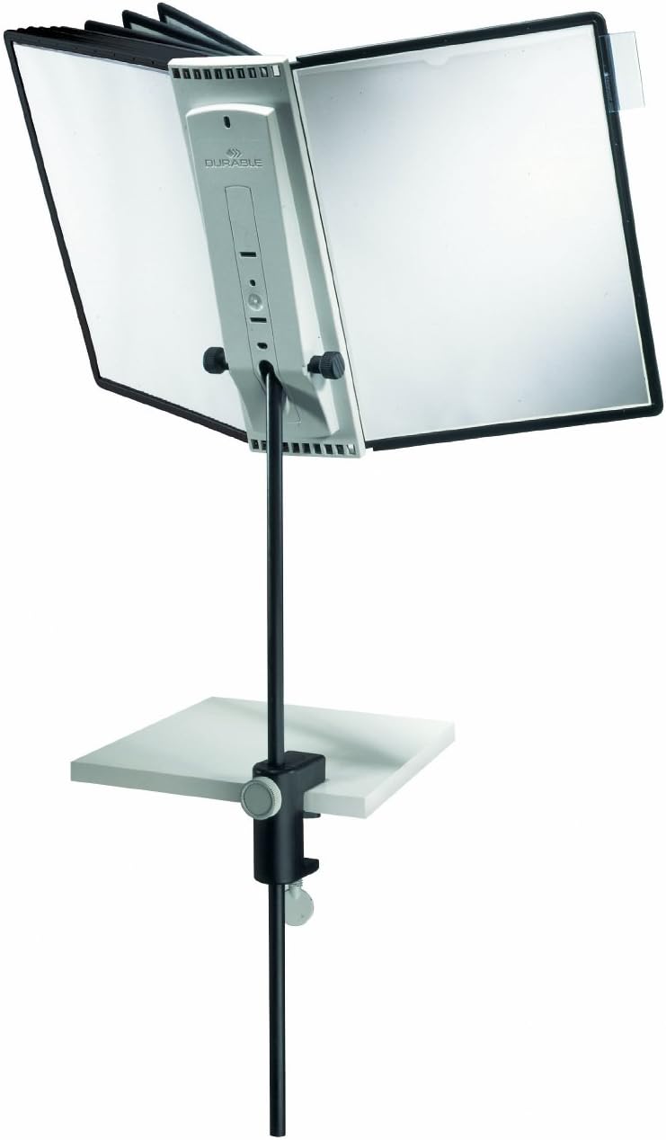 DURABLE Flex Arm Clamp Reference System, 10 Double-Sided Panels, Letter-Size, Assorted Colors, SHERPA Design (556900) : Office Products