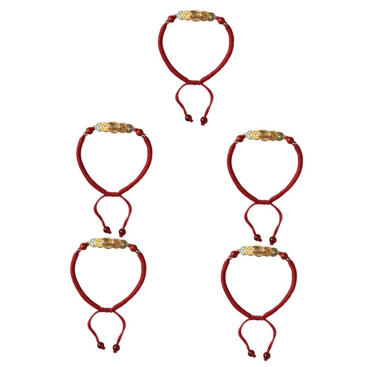5 Piezas Pulsera Cuerda De Muñeca Tejida Accesorios Mujer Joyería De La Amistad Vestido De Discoteca Pendientes Disco De Amistad Cordón De Muñeca Rojo Cuerda