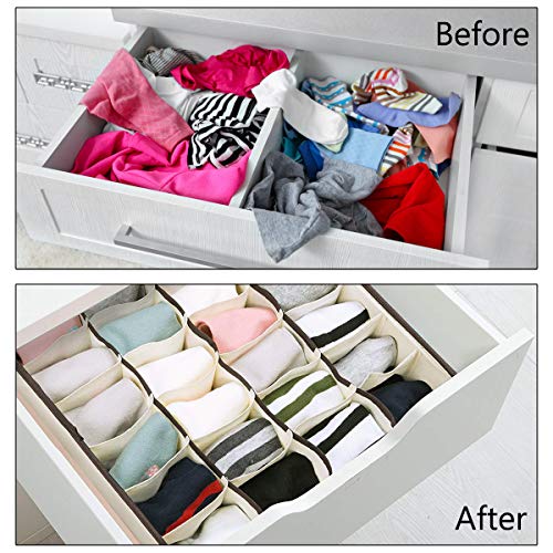 MELLIEX 4-pack ondergoed lade organizer opvouwbare garderobe verdeler organizer voor slipjes, sokken, bh's, stropdassen - Image 4
