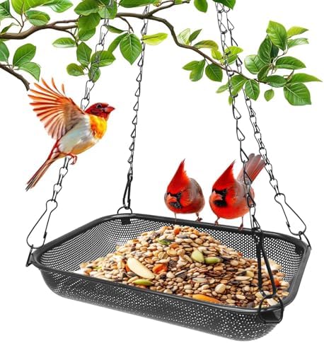 Hanging Bird Feeders Heavy Duty That Will Transform Your Backyard 6 Hanging Bird Feeder, Heavy Duty Metal Bird Feeders for Outdoor, Wild Birdfeeder for Garden Yard Outside Backyard (11.6 * 8.5 inch)