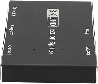 01 02 015 1x3 DP Splitter, Triple MST Ultra HD DisplayPort Splitter Super Slim SST Hub for IOS System for System for System