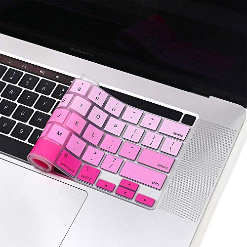 Image of Oaky Keyboard Protector Compatible with MacBook Pro 16 Inch 2019-2020 Release Model A2141 Soft Silicone Waterproof Dust-Proof Ultra Thin Keyboard Cover Skin for MacBook Pro 16 Inch - Silicon Pink