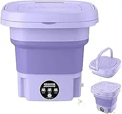 Mini Lavadora Portátil Para Casa, Máquina De Lavar Automática Dobrável De 8 L Com Balde, Máquina De Lavar Roupas Íntimas E Meias Com 3 Velocidades Para Viagens Domés purple-8L - SHACK