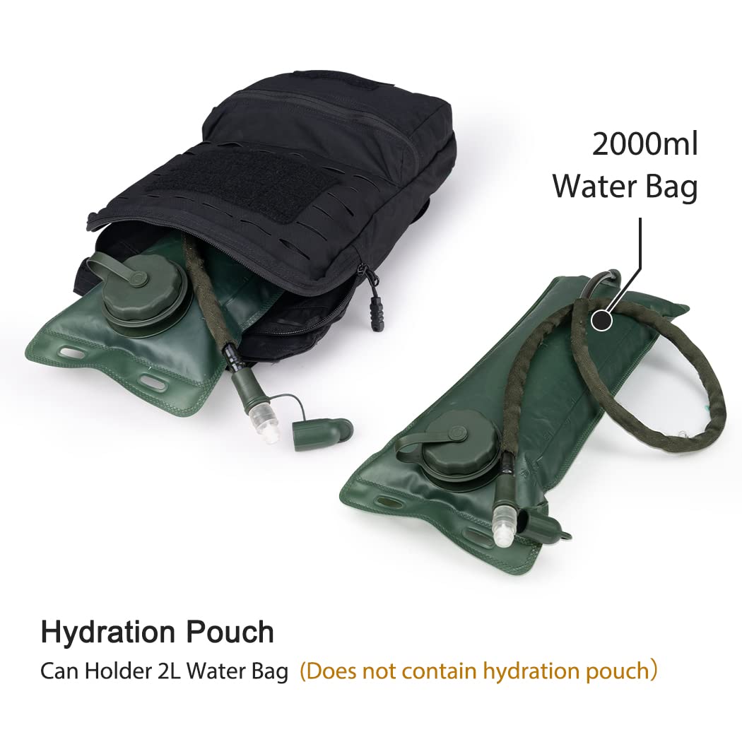 Sac d'hydratation Tactique Molle pour Sac d'hydratation de Vessie d'eau d'hydratation 2L 500D Nylon