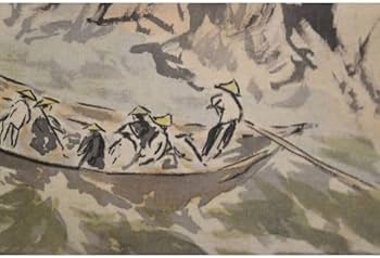 Amazon.co.jp: 真作池田渓仙白雲鐘聲之図川下り図山水図掛軸宝船AA-769