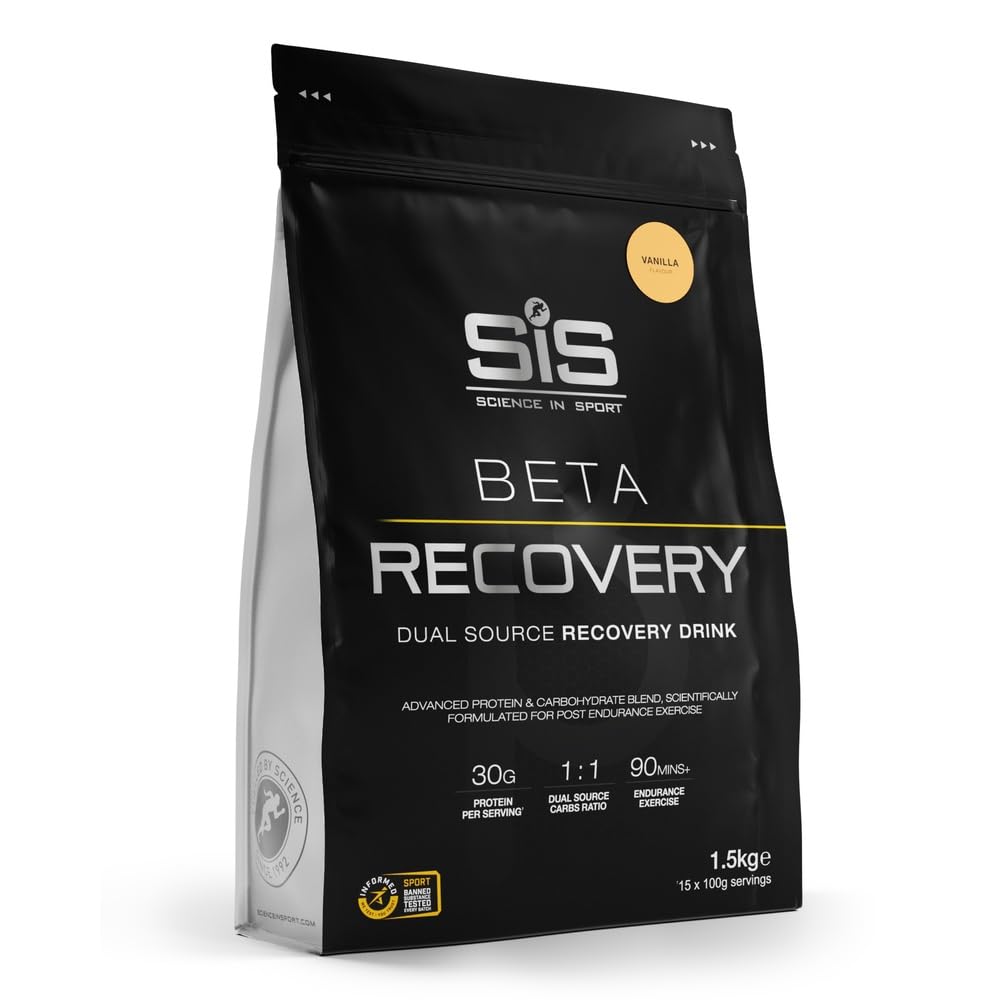 Science in Sport BETA Recovery en polvo 1,5kg Vainilla - Bebida deportiva de recuperación en polvo con carbohidratos y proteínas en una proporción 2:1, Bebida en polvo para entrenamiento