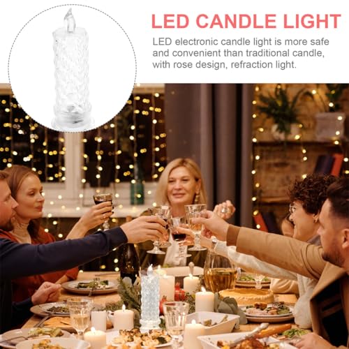 Velas eléctricas de ambiente romántico con luz cálida efecto rosa 7