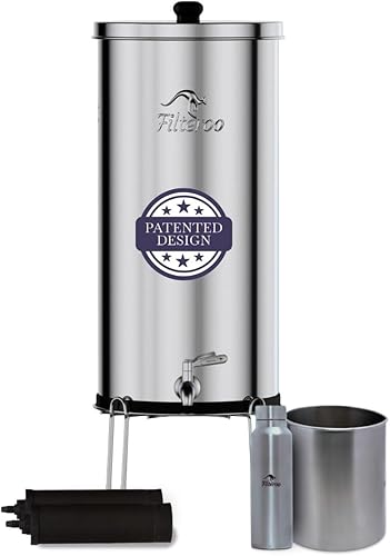 Miniatura 10 de Filteroo® Superoo - Sistema de filtro de agua por gravedad para encimera, 3.17 galones/12L, acero inoxidable 304, 2 filtros de carbono, purificador