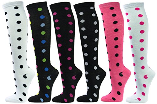 Image of SocksKnee Women Multi-Pack Colorful Variety Design Assorted Activewear Knee-High Stocking Socks, 9-11