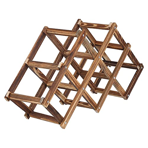 Soporte de vino de madera plegable para mesa miniatura 6
