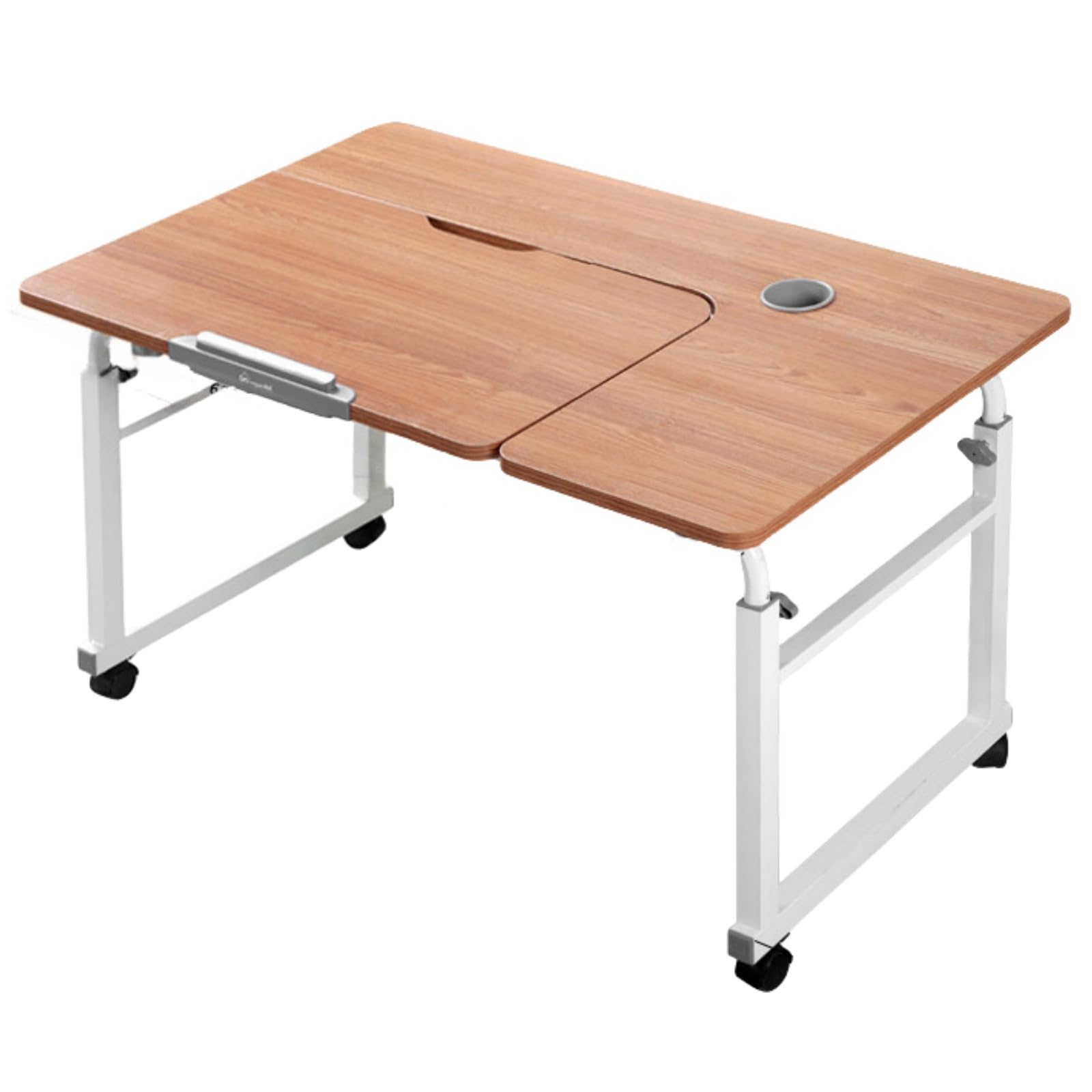 SXZenSpace Adjustable Over Bed Table with Wheels Mobile Desk Overbed for Laptop Height Bedside Rolling Computer Use