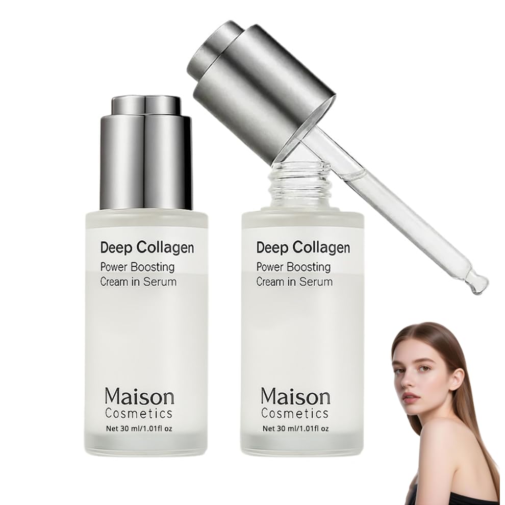 Maison Deep Collagen Serum Korea 2026 Volufine | Koreanisches Kollagen-Serum für Reife Haut Enthält Hyaluronsäure Straffend und Feuchtigkeitsspendend Alle Hauttypen Geeignet (30ml*2)