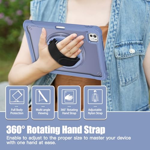 Funda iPad Pro 11 2024 M4 de alta resistencia transparente con protector HD de pantalla 4