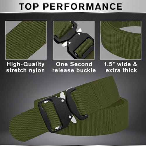 Image of TECEUM Tactical Belt - Heavy-Duty & Quick Release - Military, Work, Rigger, Duty & Utility Belt for Men