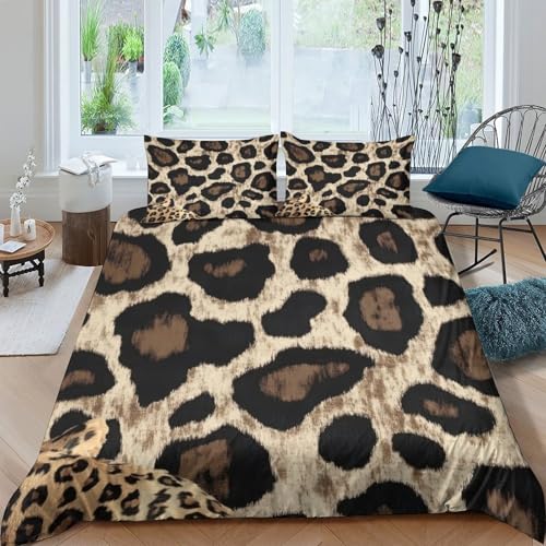 Parure de lit léopard en microfibre premium douce et résistante pour lit simple - 4