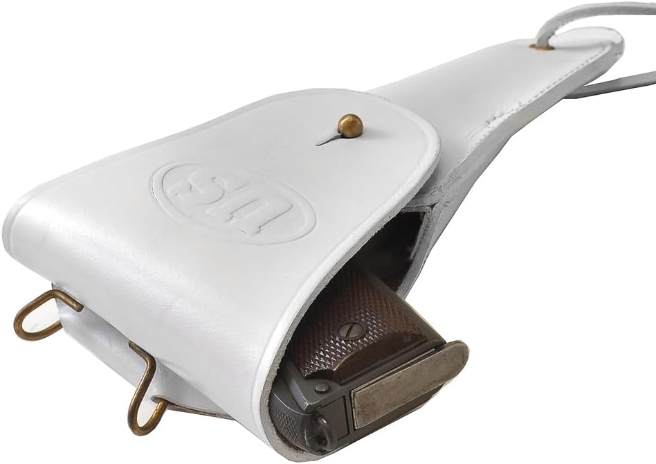 White Leather US WW2 MP M1916 Holster fits USGI M1911 .45