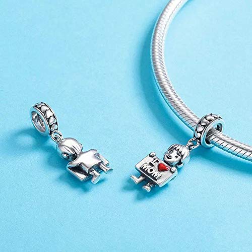 Image of Boy OR Girl Dangle 925 Sterling Silver Charm Beads for Fashion Charms Bracelet & Necklace